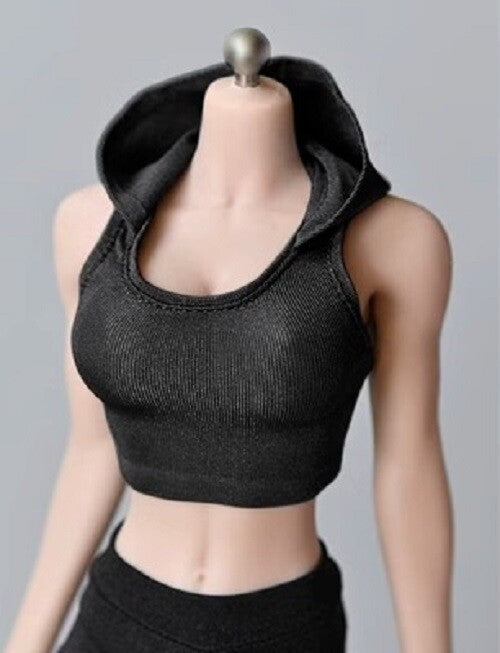 1/6 Female Hooded Sleeveless Tank Top Model Fits 12" Action Figure Body Toys