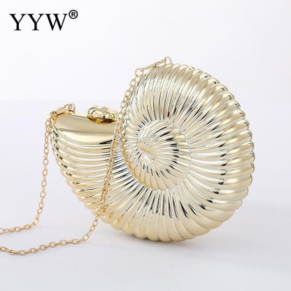 Gold/ Sliver Sling Shell Bag Wedding Crossbody Small Chain PVC Purses 185*150 MM