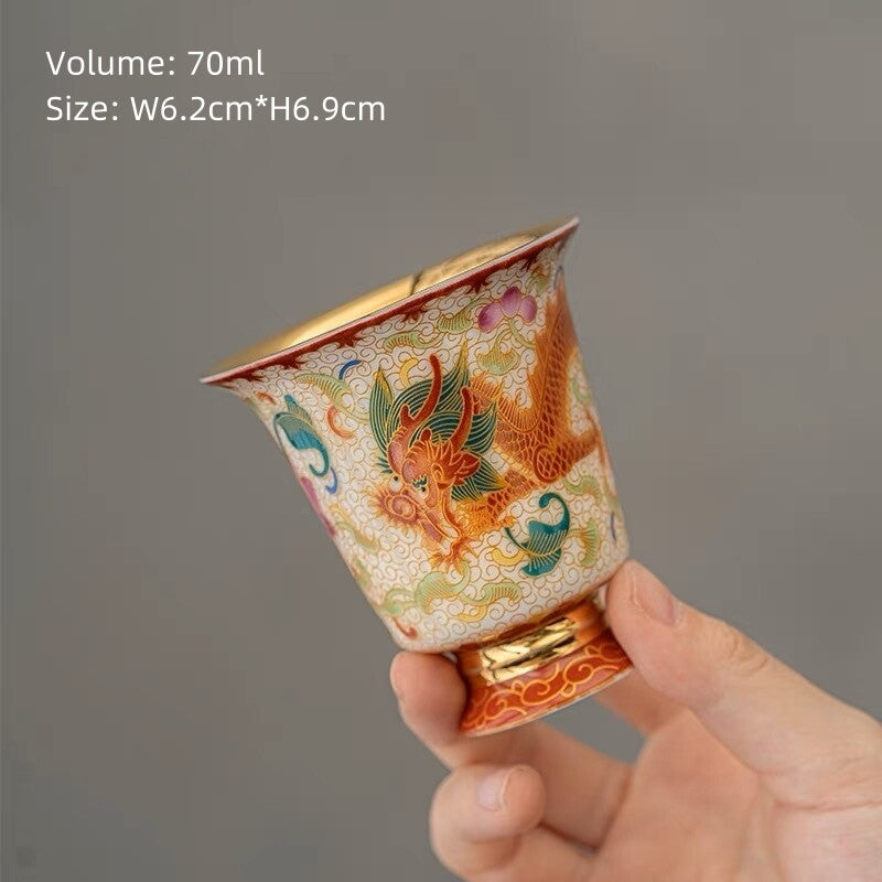 One Cup Chinese Tea Cup Ceramic Gilt Color Enamel Craft Creative Master Cup New