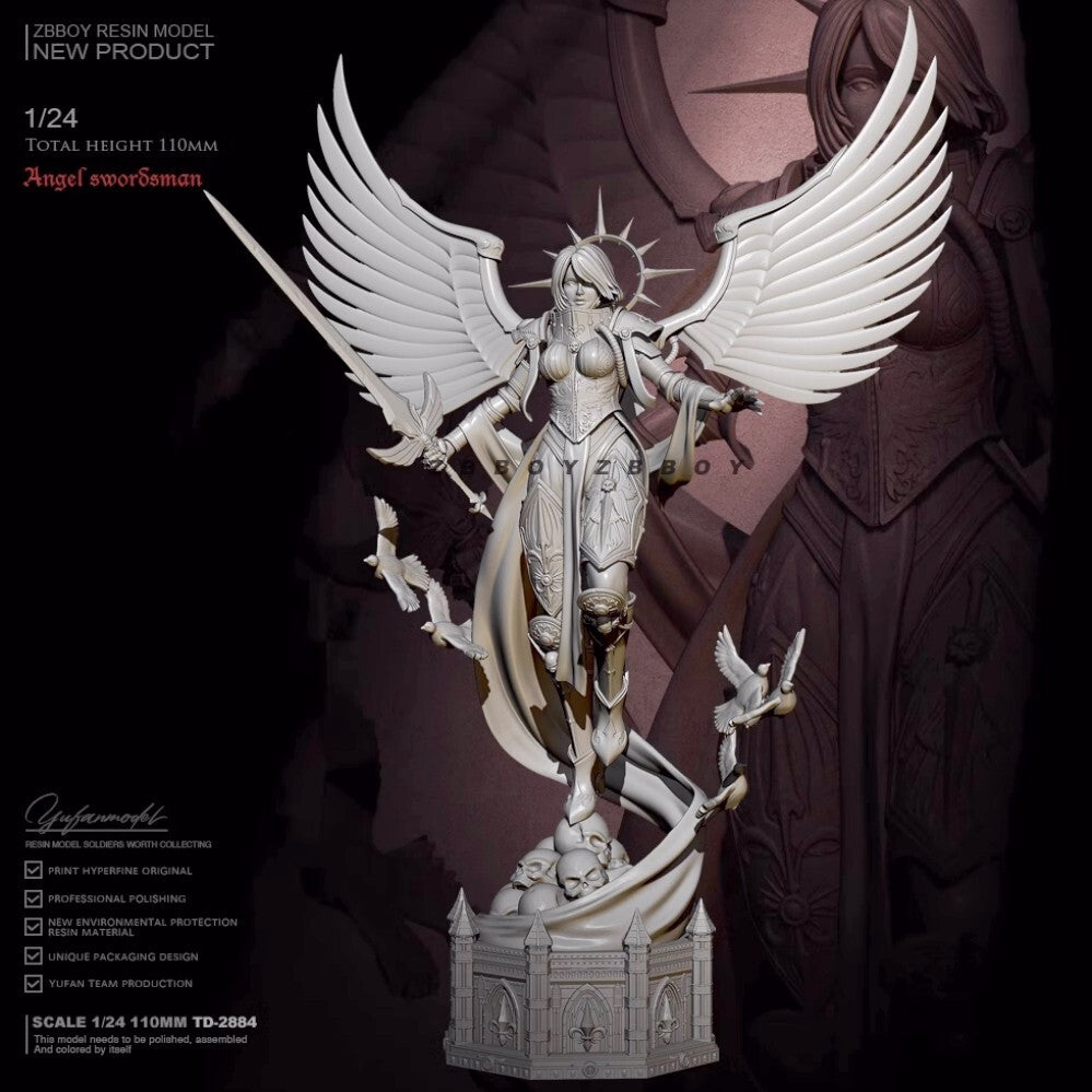 1:24 resin figure model kit Fantasy Angel Sword God Unassembled unpainted
