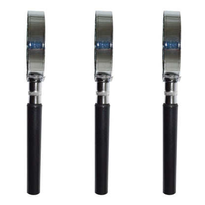 3 Pack Magnifying Glass 3X Magnification, 2-inch Diameter with Chrome Rim