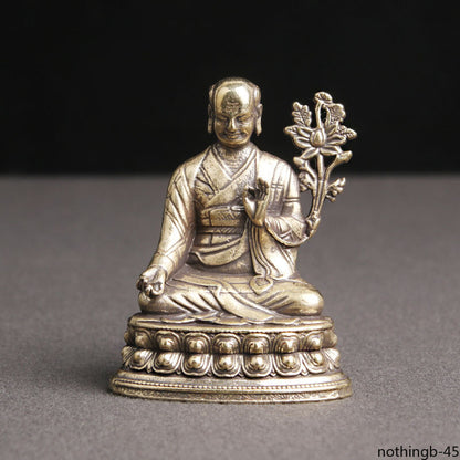 Copper Tibetan Buddha Statue Miniatures Home Decor Antique Figurines Desk Decor