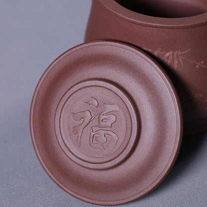 Hand Carved Office Cup Infuser Cup With Lid Original Ore Real Yixing Zisha Mug