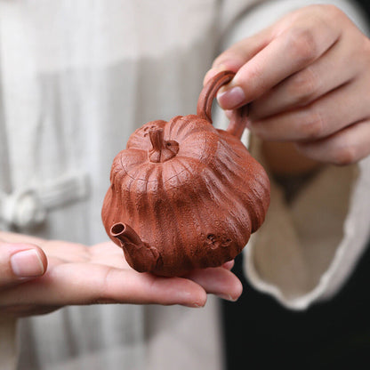 120cc Chinese Yixing Handmade Zisha Teapot Jiangponi Pumpkin Gongfu Tea Pot