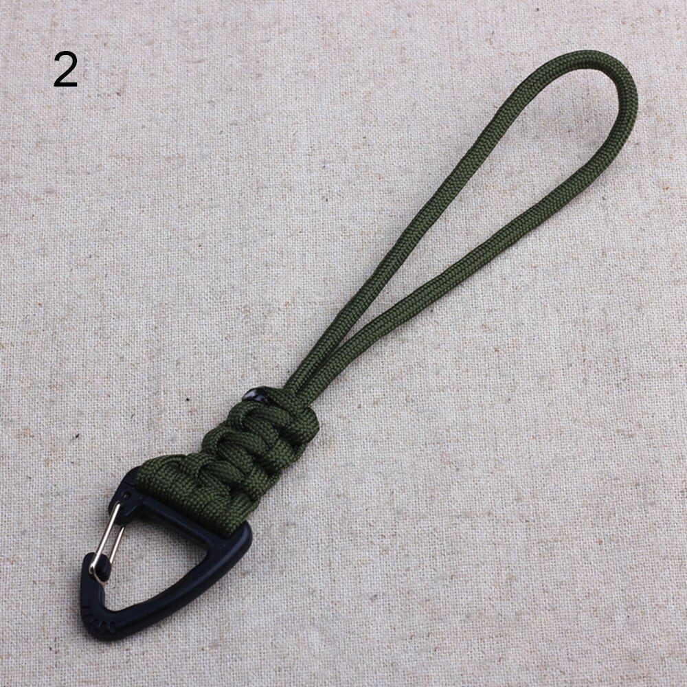 46CM 1 PC Paracord Keychain Lanyard Metal Triangle Buckle Outdoor Cord Carabiner
