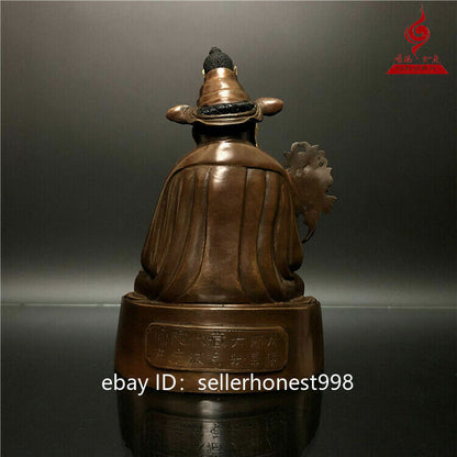 Tibet Buddhism Lama Guru Master Nyingpo Buddha Bronze Statue 18cm