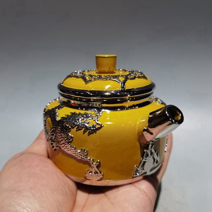 China old Yixing Clay Teapot Handmade armor gilt pots Purple sand Teapot