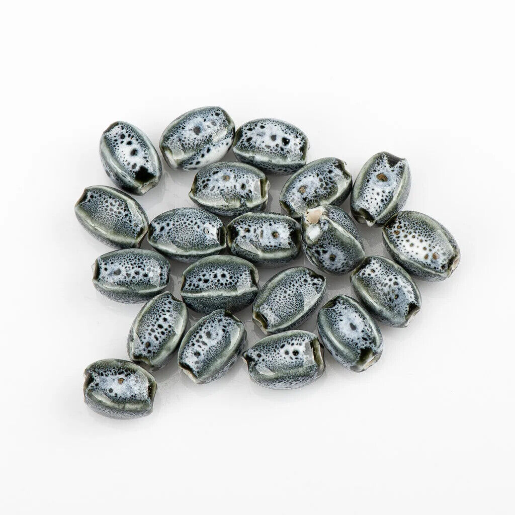 Craft Beads 20Pcs Ceramic Colorful Glaze Unique Shape Jewelry Making Kit 13x10mm