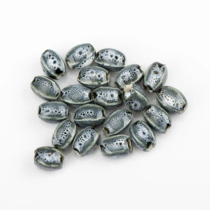 Craft Beads 20Pcs Ceramic Colorful Glaze Unique Shape Jewelry Making Kit 13x10mm