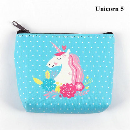Mini Portable Bags Women Girl Unicorn/Flamingo Printing Coin Purse Holder Wallet