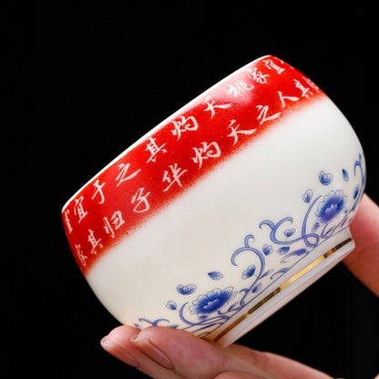 200ml Mug Fat Mutton Jade Porcelain Tea Cup Chinese Kungfu Master Cup Painted