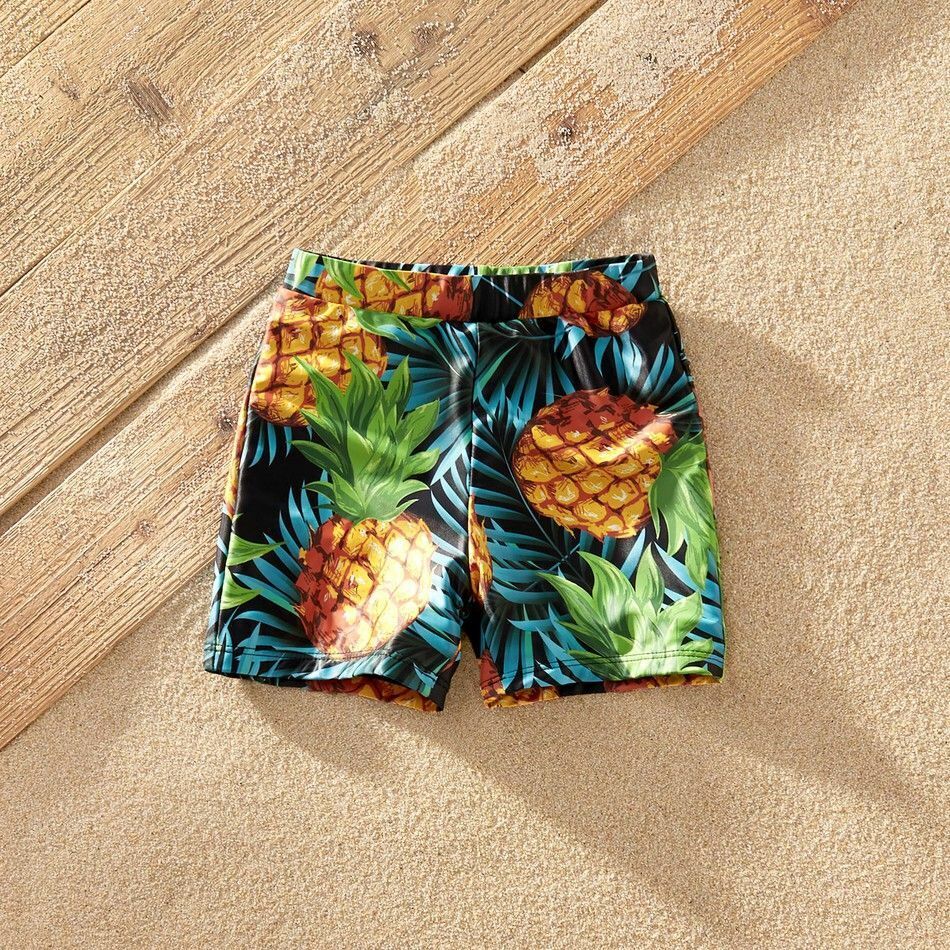 Swimwear Summer Ruffle Sleeve Swimsuits Family Look Pineapple Full Yellow Sets