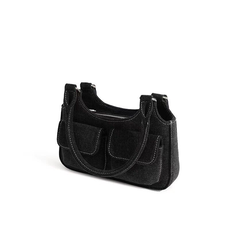 BAGGALLINI BLACK DOUBLE ZIP FLAP STYLE ORGANIZER CROSSBODY SHOULDER BAG PURSE