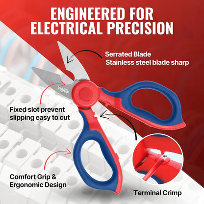 6-Inch Electrician Scissors – Heavy Duty Stainless Steel Electrical Scissor with