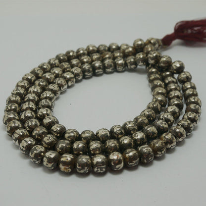 8mm Buddhist Nepalese Handicrafts Pure Handmade White Copper Beads Decoration