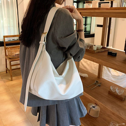 Silver Soft Hobo Bags Fashion Leather Handbags Purse Crossbody Bag 35*31*21*14CM