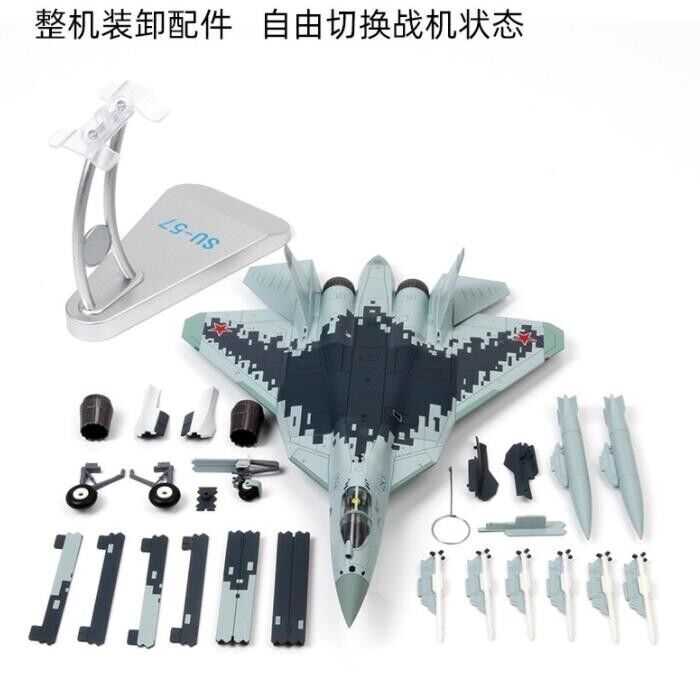 1:72 28CM SU-57 Fighter Plane Aircraft Aeroplane Diecast Military Airplane Model
