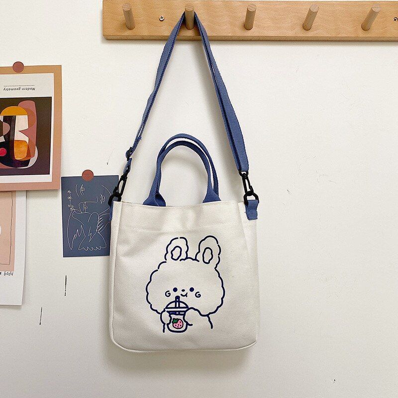 One Strap Shoulder Canvas Bag Fashion Student Backpack Pouch Tote Purse Leisure