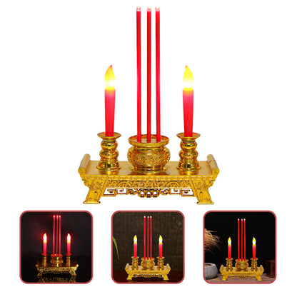 LED Plastic Incense Burner Taper Candlesticks Chinese Tealight