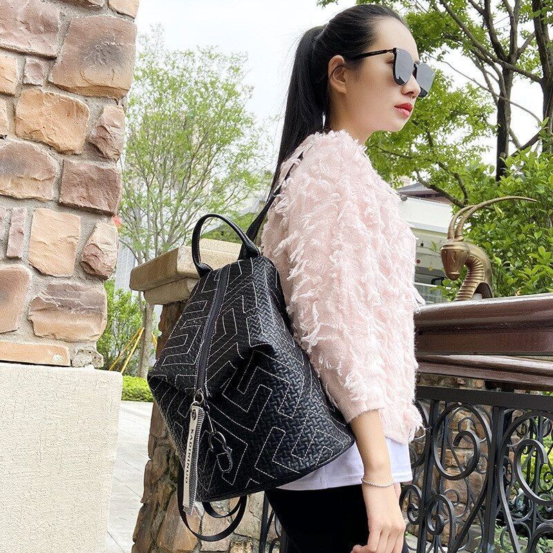 Leather Backpack Fashion All-match Backpacks Travel Large Capacity Dumpling Bag