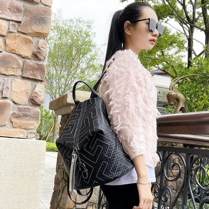 Leather Backpack Fashion All-match Backpacks Travel Large Capacity Dumpling Bag