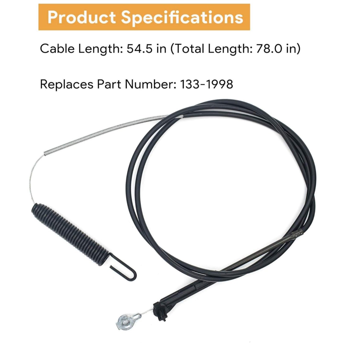 198cm/78in Mower Brake Cable 133-1998 Replace For TimeMaster 21811 21810