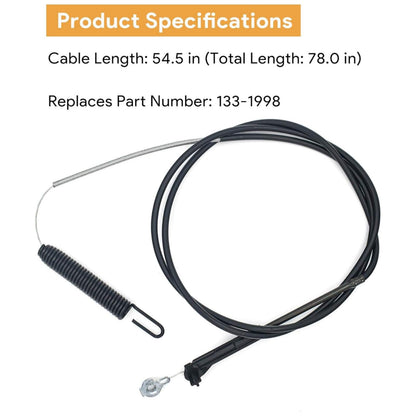 198cm/78in Mower Brake Cable 133-1998 Replace For TimeMaster 21811 21810
