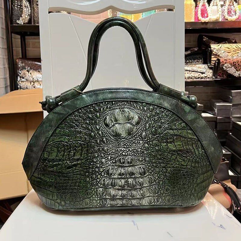 Luxury Shoulder Bag Pattern Handbag Genuine Leather Crossover Purse 31*11*22 CM