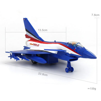 1/100 J-10 Pull Back Aviation Aircraft Plane Military Fighter Model Sound&Light