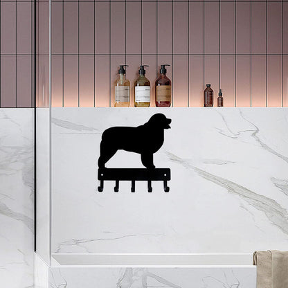 Newfoundland - Key Rack & Dog Leash Hanger - 9 inch /6 inch Wide Metal Wall Art