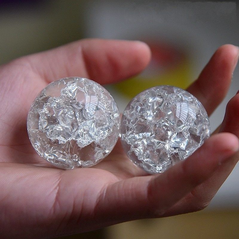 30-50mm Crystal Ice Crack Ball Quartz Marbles Magic Sphere