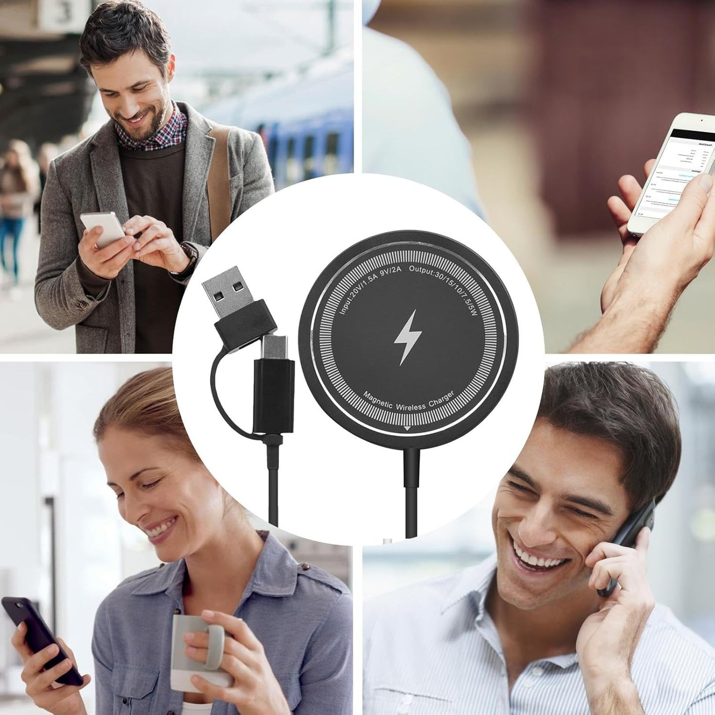 15W Magnetic Fast Wireless Charger Pad For SamsungS24 Ultra iPhone 16 14 Pro LOT