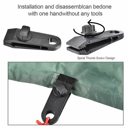 5/10/15 PCS Tarpaulin Clips Tent Canopy Buckles Outdoor Wind Rope Clamps Camping