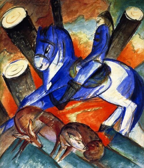 Oil painting Saint-Julian-Franz-Marc-oil-painting abstract horseman horse man