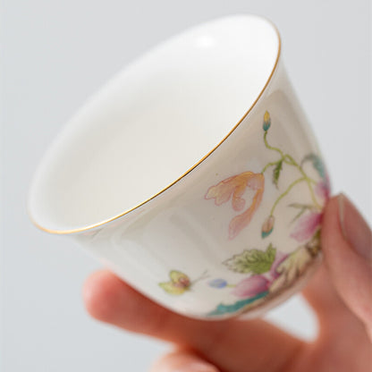 Porcelain Tea Cup Handpainted Master Cup For Lady 75ml Kungfu Cup Beautiful Cup