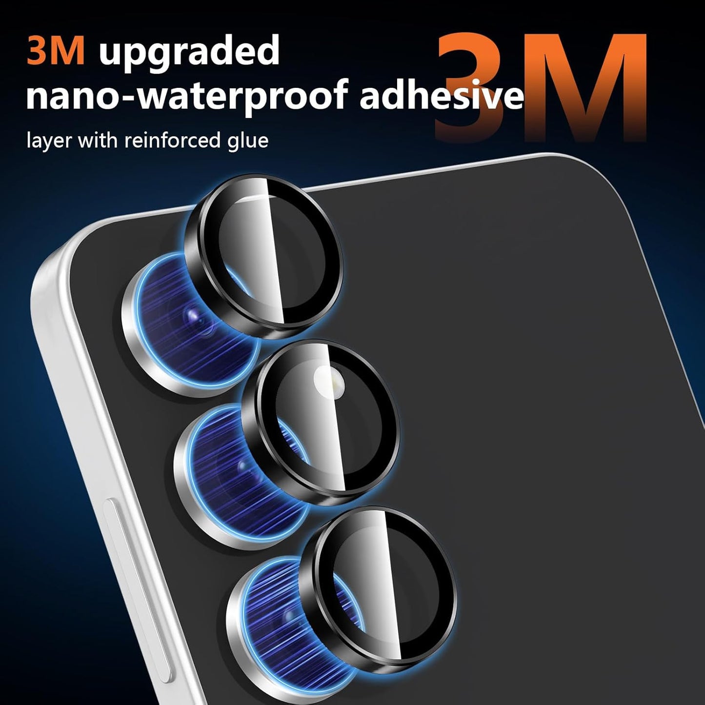 For Samsung Galaxy S25 FE Camera Lens Protector, Individual Metal Ring Tempered