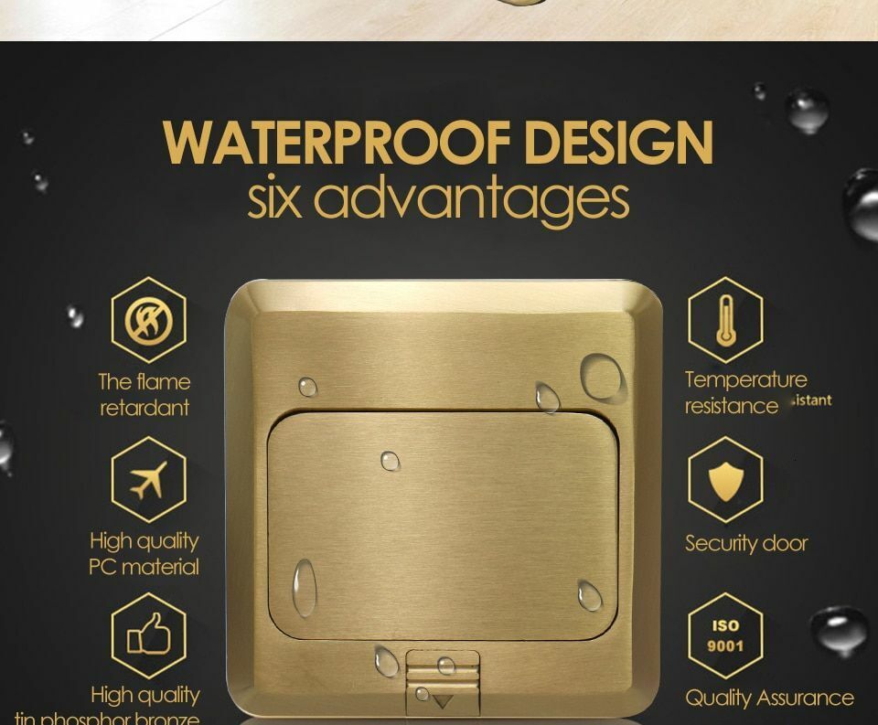 Pop Up Floor Socket 10A EU Standard Quick Slow USB Phone Internet Sockets 2 Way