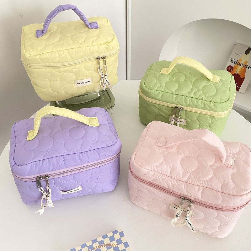 Flower Print Makeup Bag Cosmetic Organizer Small Storage Handbag Toiletry Case