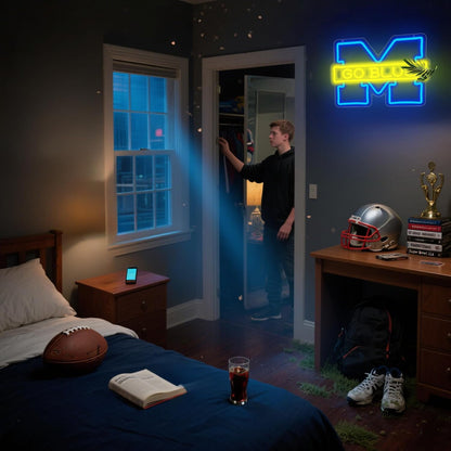 University Neon Sign for Wall Decor University Football Team Logo Led Neon Light