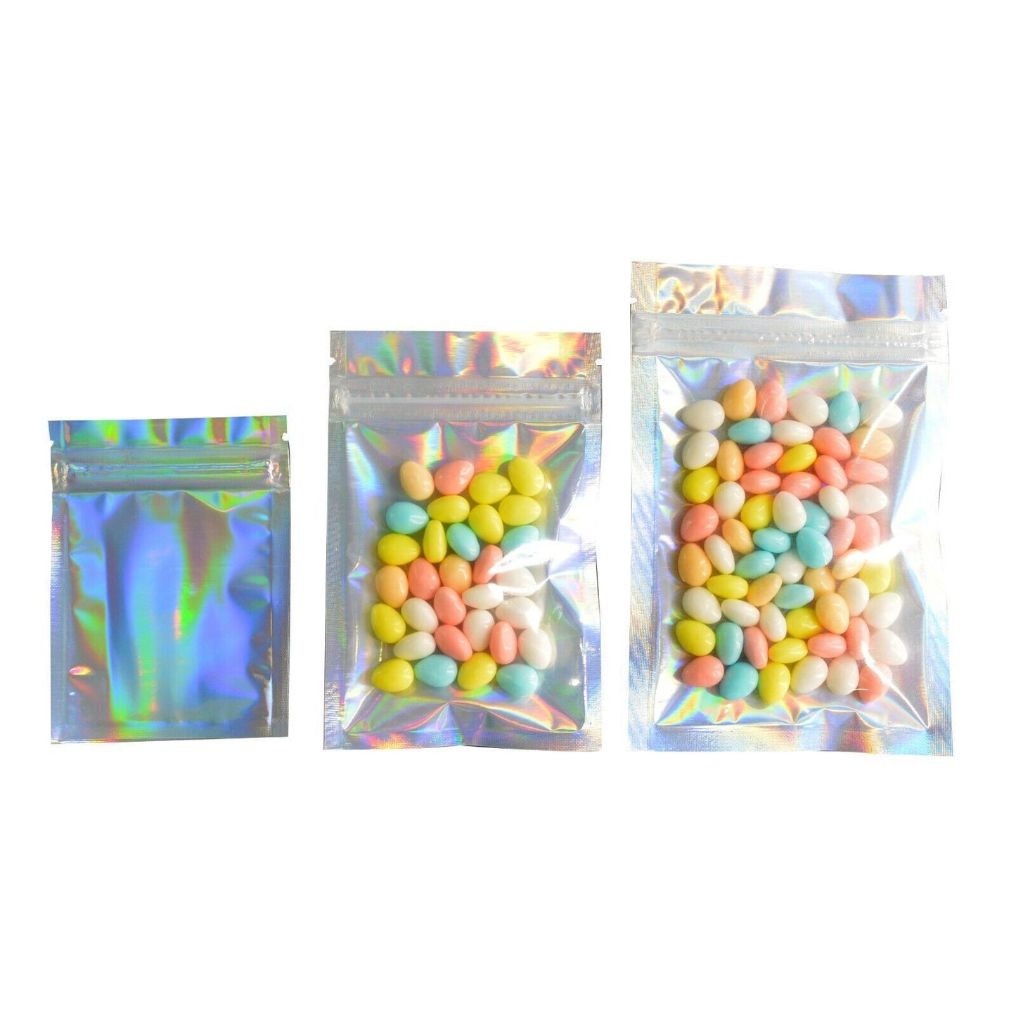100 pcs Zip lock Bags Hologram Small Zip Lock Plastic Bags