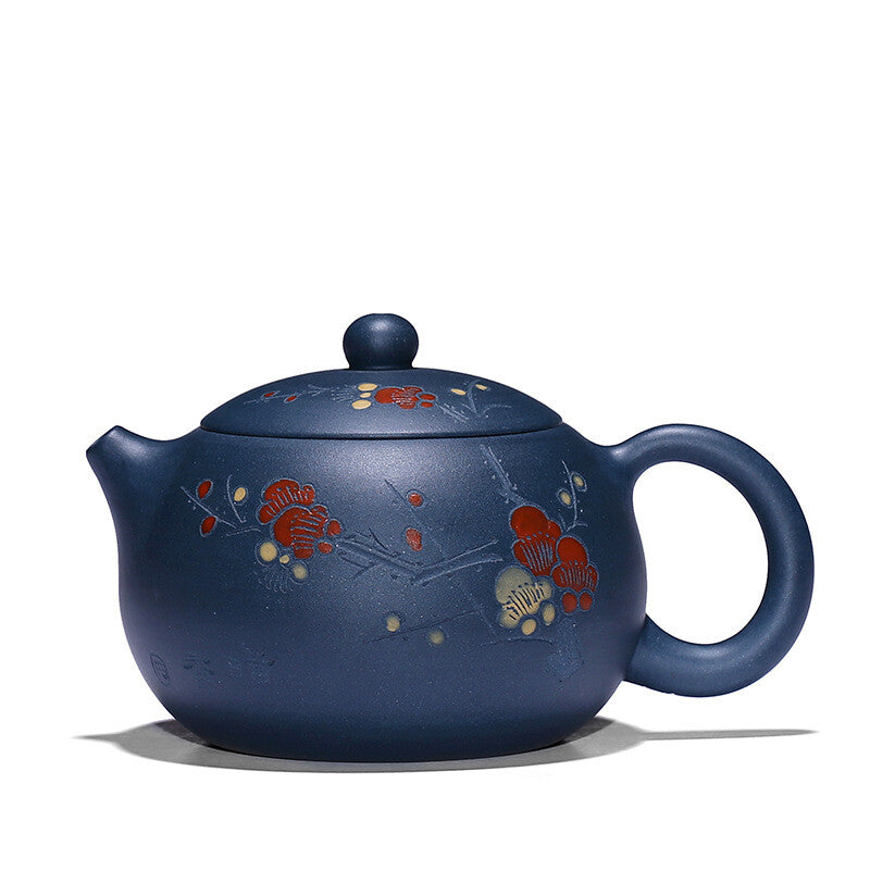 Wintersweet Carved Xishi Pot Real Yixing Zisha Republic Green Clay Tea Pot China