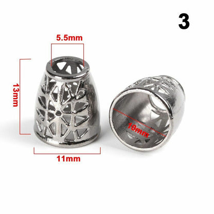 10pcs Metal Charms Buckles Paracord Beads Bracelet Survival Tool Knife Wristband