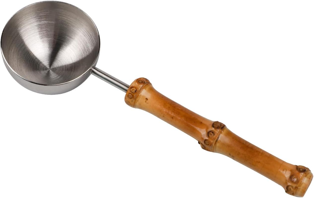 Stainless Steel Coffee Measuring Scoop Tablespoon Bamboo Handle Kitchen Gift