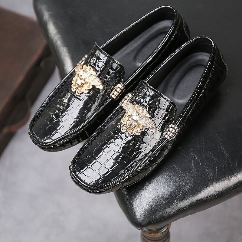 Men's Leather Shoes Loafers Red Flat Shoes Women's Shoes Men's Shoes