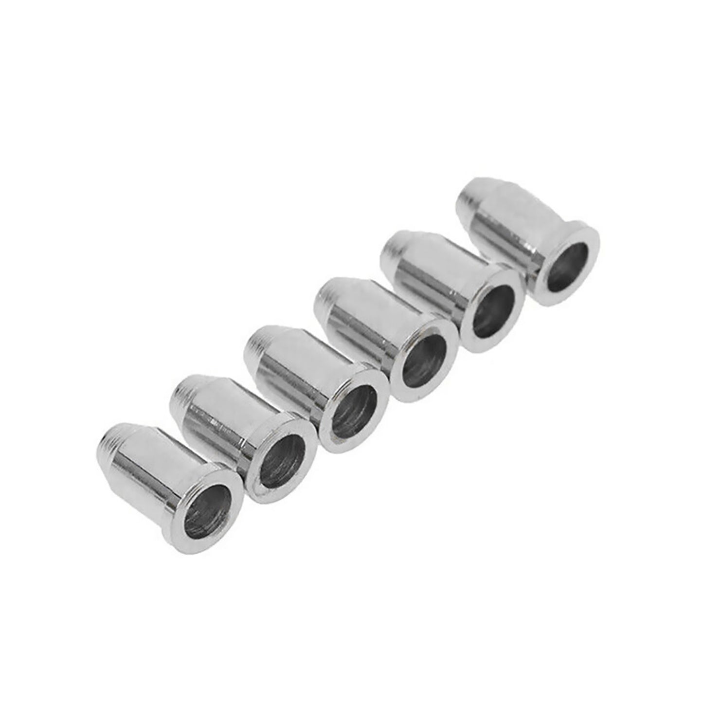 6PCS Guitar Through Body Ferrules Replacement Metal String Bushing For Electric
