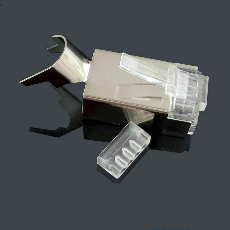 10Pcs 1.45mm Network Connectors RJ45 Cat7 Gold Plated FTP Modular Plug F