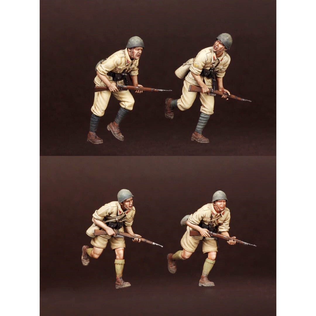 1:35 resin figure model 4 soldiers Unassembled Unpainted