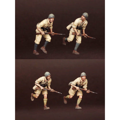 1:35 resin figure model 4 soldiers Unassembled Unpainted