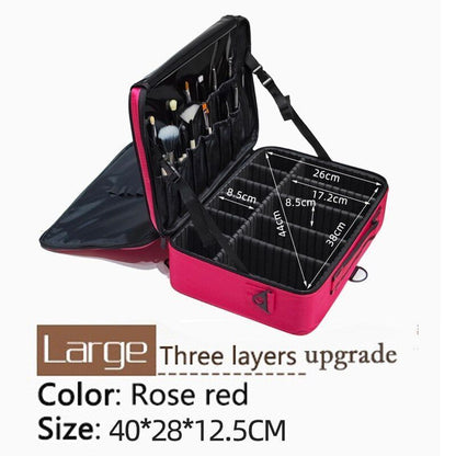 Large Cosmetic Bags Women Traveling Makeup Cases Oxford Purses Black Zipper 1 PC