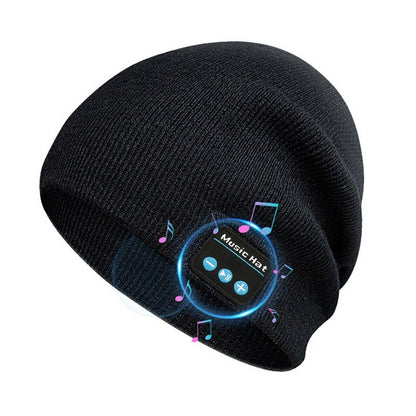 Winter Warm Wireless Bluetooth Beanie Hat Cap Headset Headphone Speaker With Mic